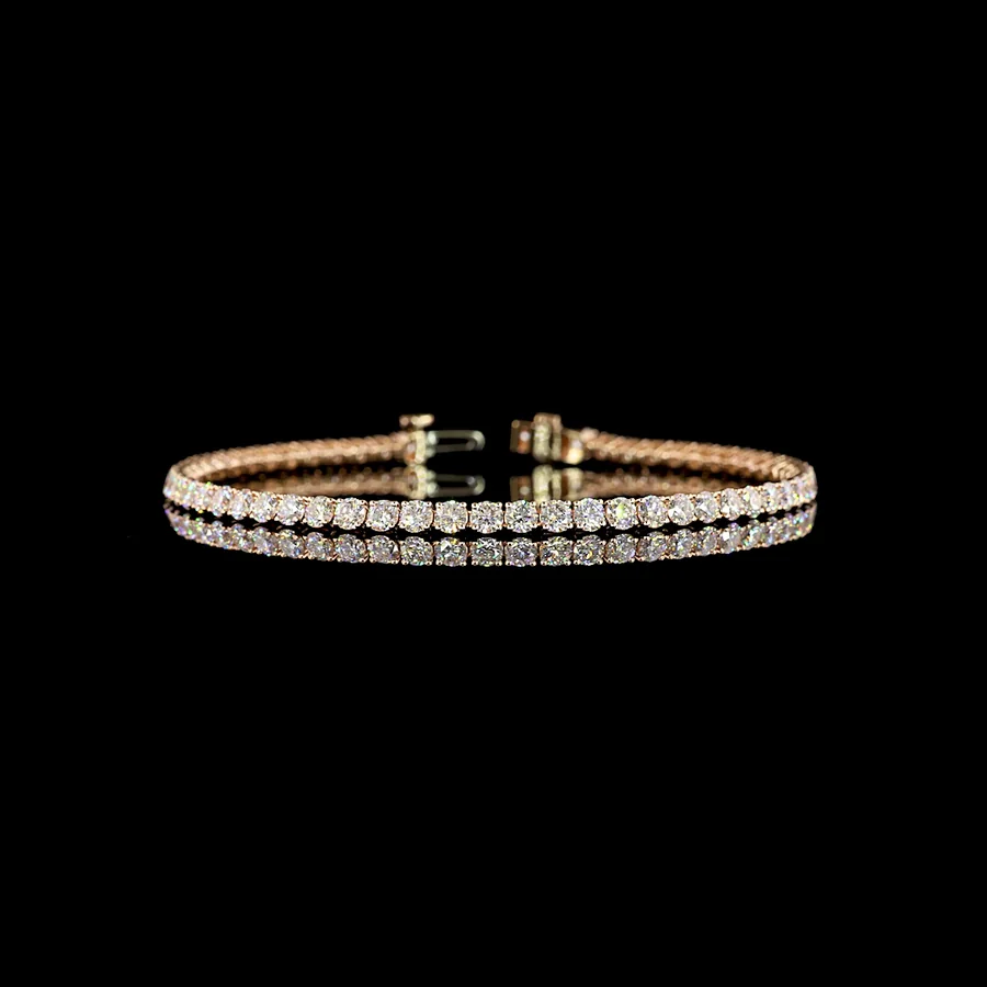 Tennis Bracelet, 5 ct in 14k rose gold