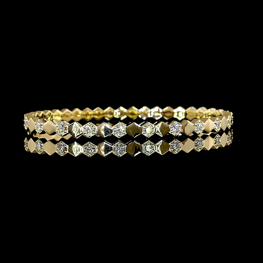 Round Bangle, 1 ct in 14k yellow gold