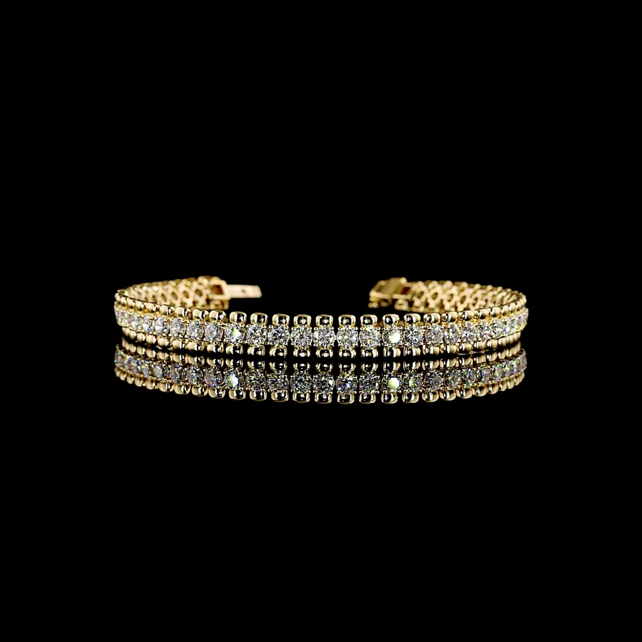 Tennis Bracelet, 5 ct in 14k yellow gold