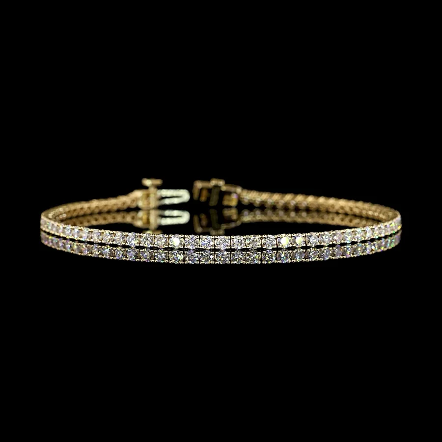 Round Tennis Bracelet, 3 ct in 14k yellow gold