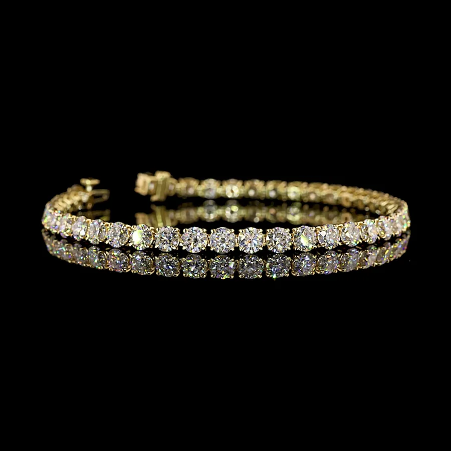 Round Tennis Bracelet, 10 ct in 14k yellow gold