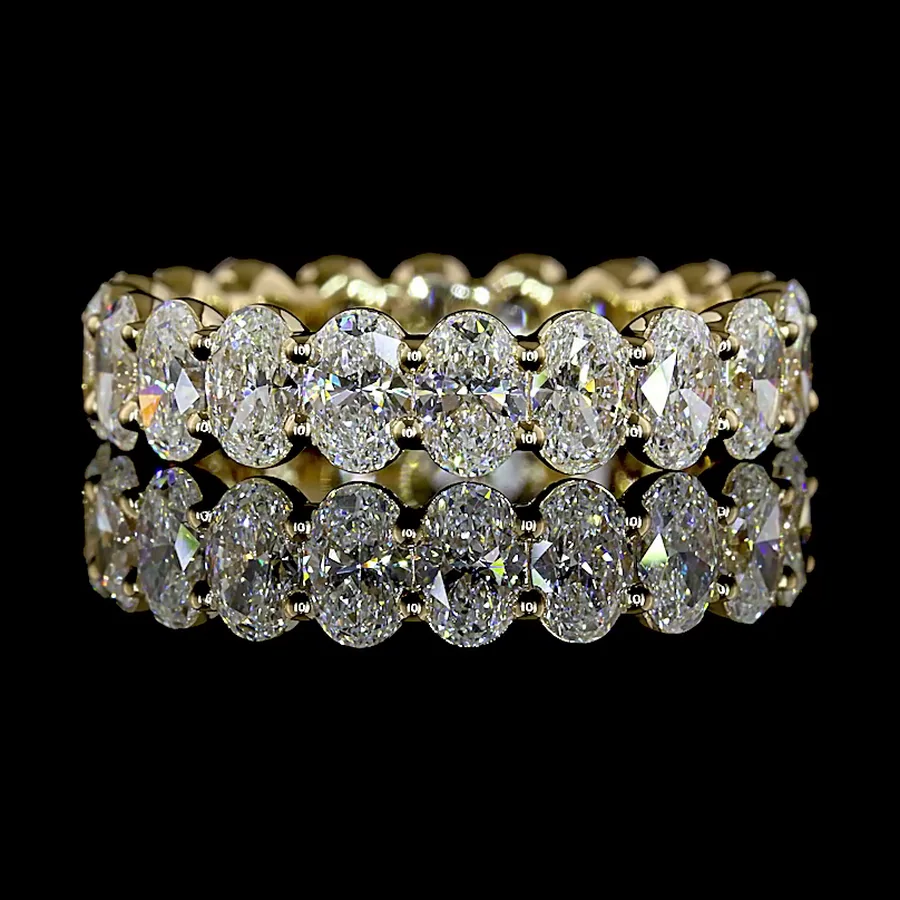 Oval Eternity Band, 3 ct in 14k yellow gold
