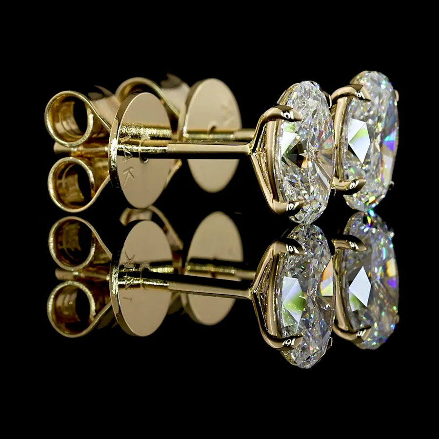 Oval Studs, 1 ct in 14k yellow gold