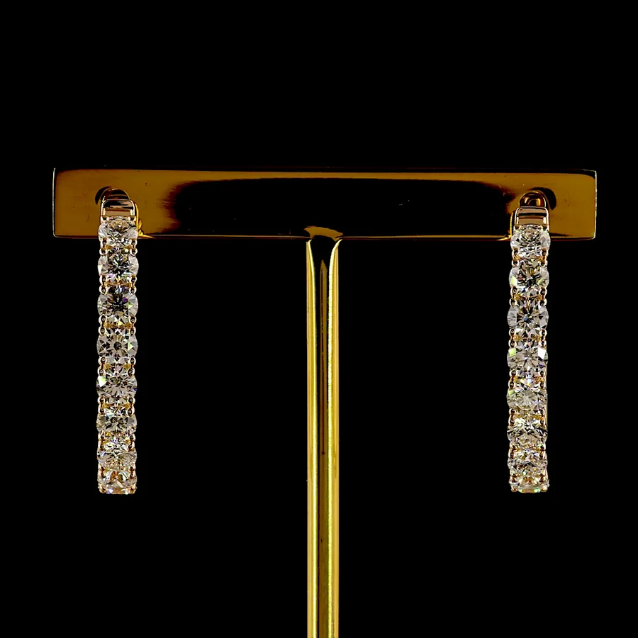 Diamond Hoops, 3 ct in 14k rose gold