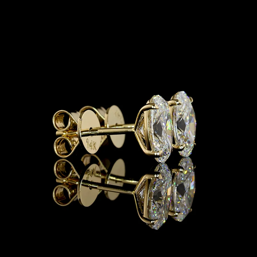 Oval Studs, 2 ct in 14k yellow gold