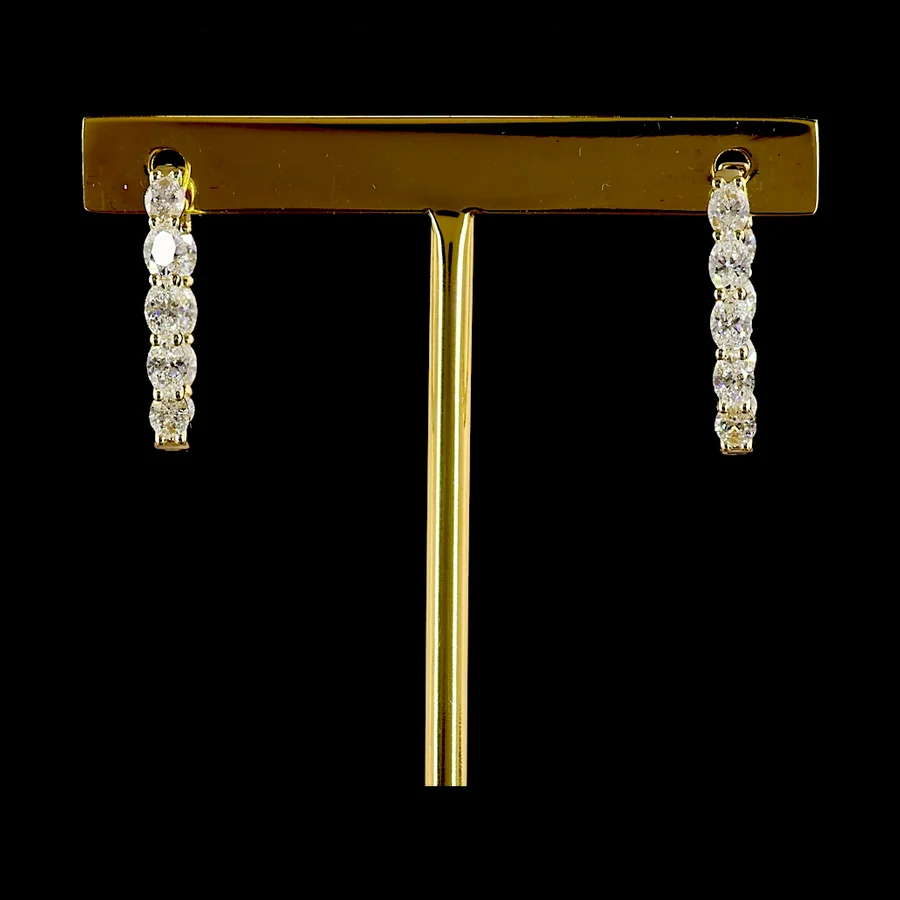 Oval Hoops, 2 ct in 14k yellow gold