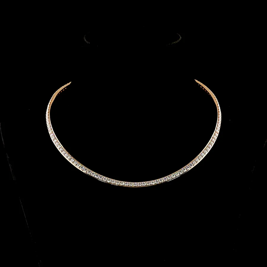 Tennis Necklace, 15 ct in 14k rose gold