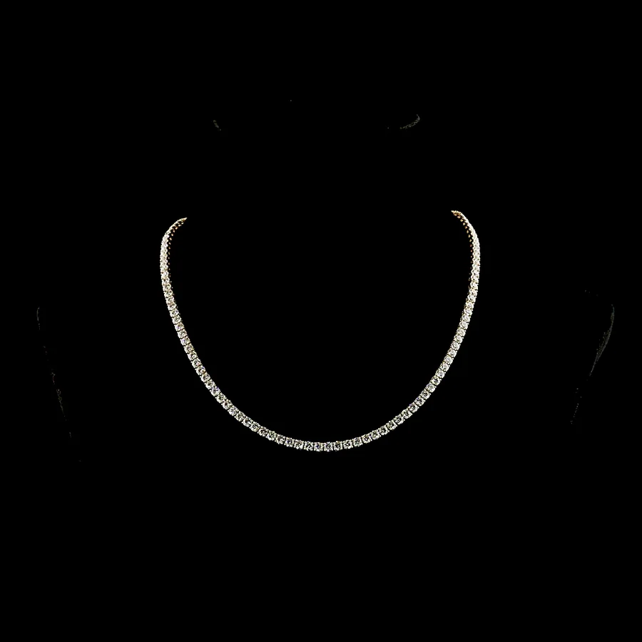 Tennis Necklace, 15 ct in 14k yellow gold