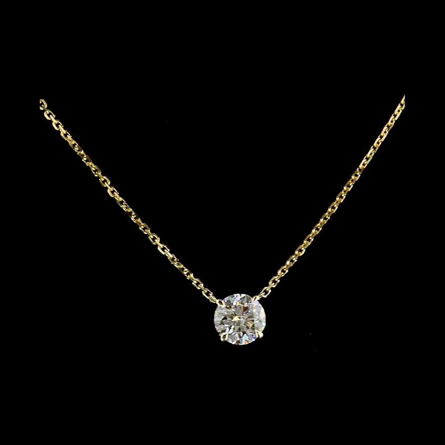 Round Solitaire Pendant, 1 ct in 14k yellow gold