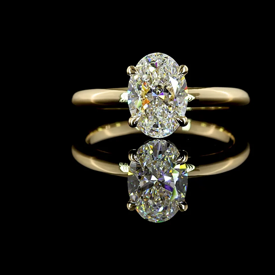 Oval Solitaire, 1.5 ct in 14k yellow gold