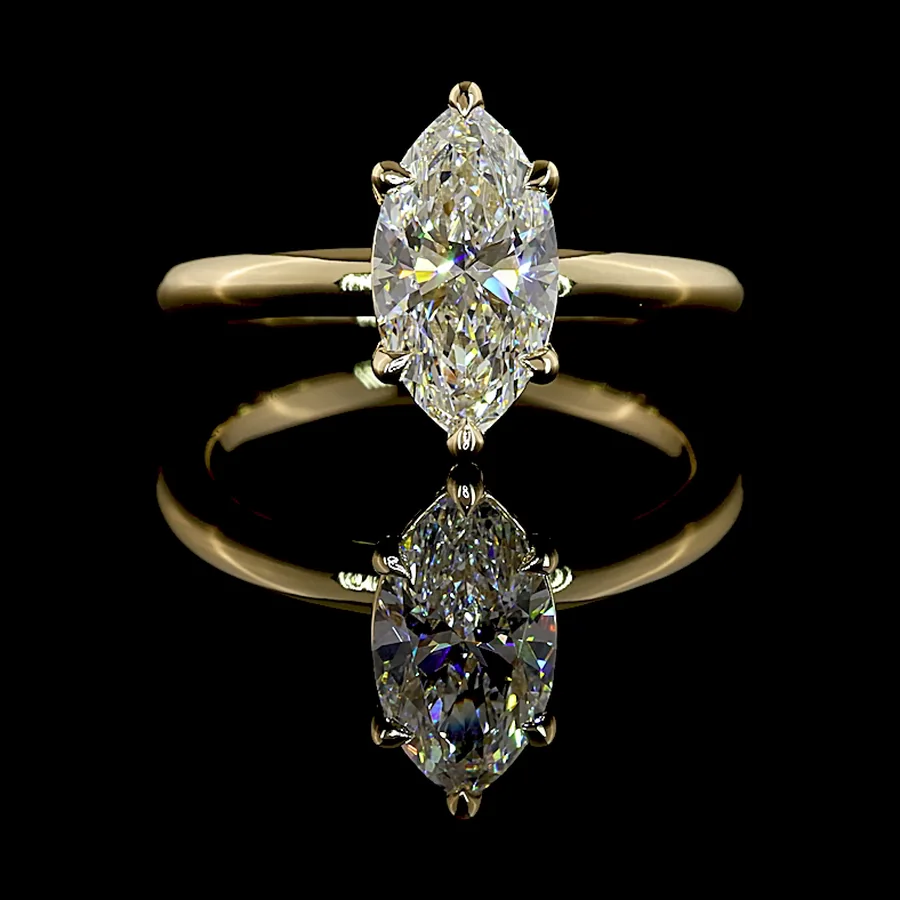 Marquise Solitaire, 1.5 ct in 14k yellow gold