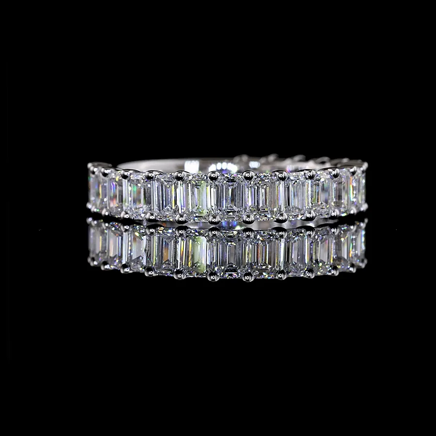 Emerald Cut Three Quarter Band, 2 ct
