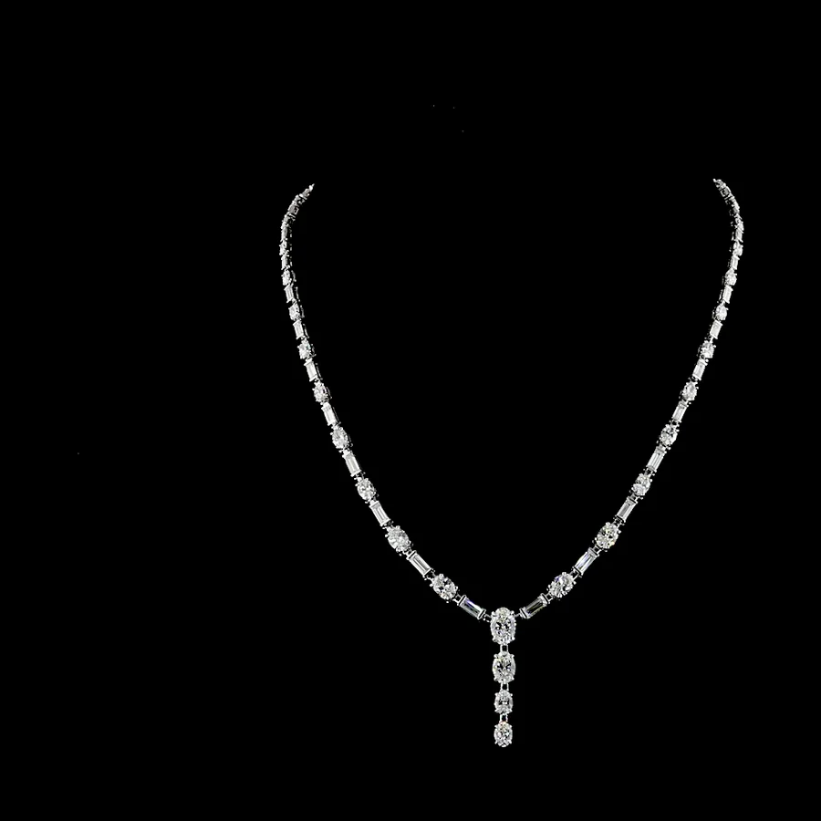 Oval Lariat Necklace, 12 ct