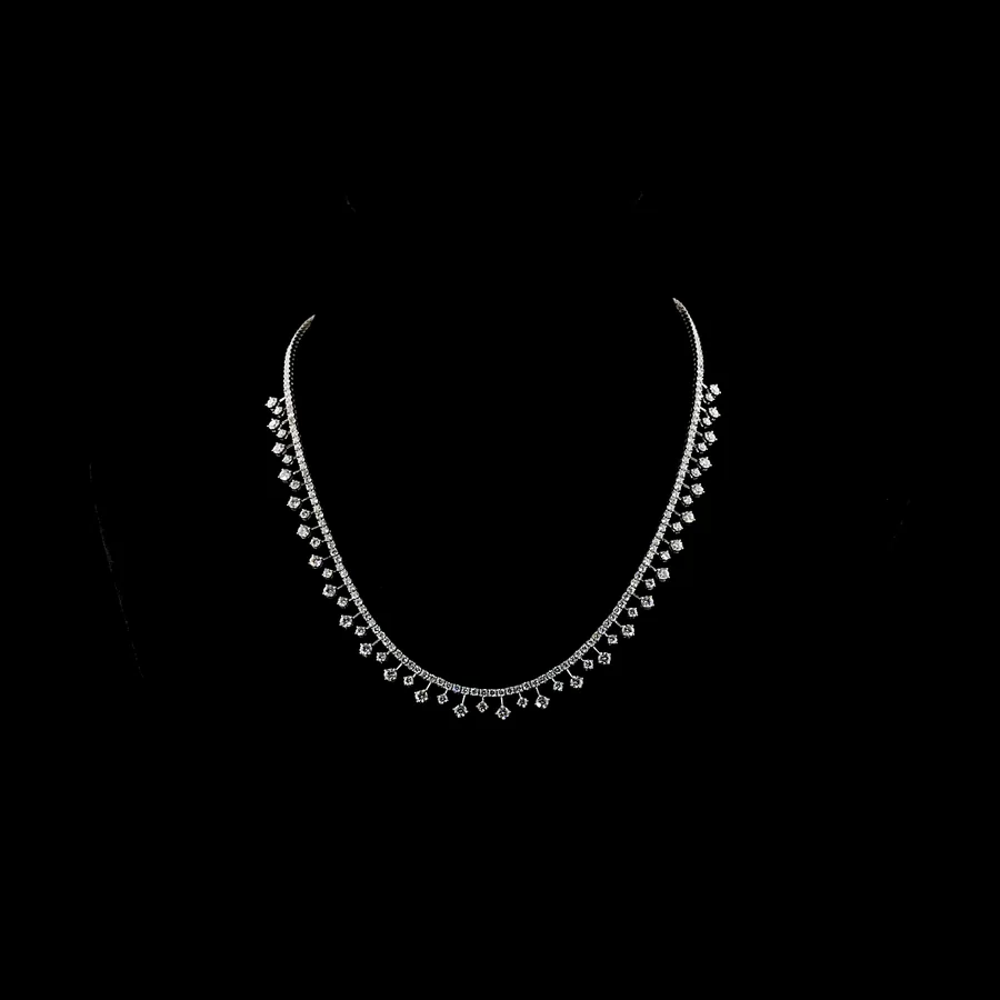 Round Tennis Necklace, 7 ct